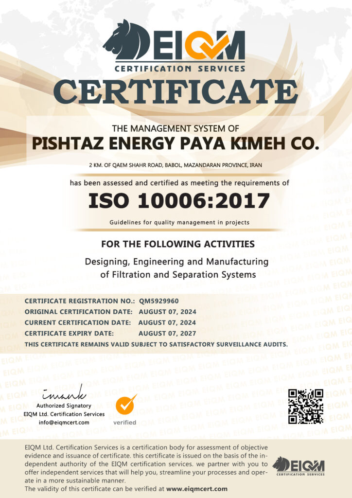 ISO 10006 Certificate